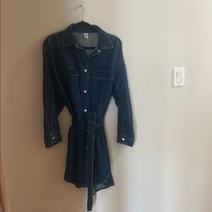Dark Blue Denim Shirt Dress - new